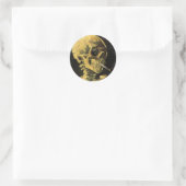 Sticker Rond Crâne avec cigarette brûlante par Vincent van Gogh (Sac)