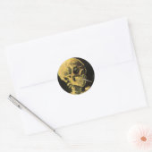 Sticker Rond Crâne avec cigarette brûlante par Vincent van Gogh (Enveloppe)