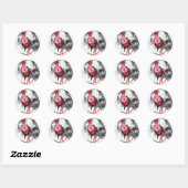 Sticker Rond Crâne avec conception casque (Feuille)