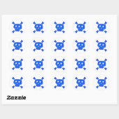 Sticker Rond Crâne bleu (Feuille)
