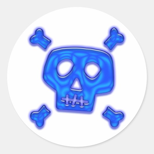 Sticker Rond Crâne bleu (Devant)