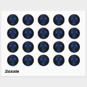 Sticker Rond Crâne bleu brillant (Feuille)