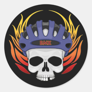 Sticker Rond Crâne BMX