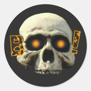 Sticker Rond Crâne Boo