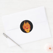 Sticker Rond Crâne brûlant (Enveloppe)