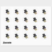 Sticker Rond Crâne Cigare skull cigar (Feuille)