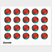 Sticker Rond Crâne coloré (Feuille)
