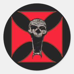Sticker Rond Crâne croisé modèle