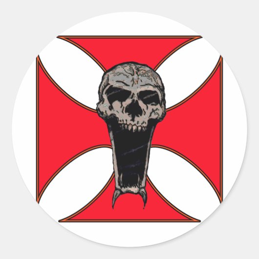 Sticker Rond Crâne croisé modèle (Devant)
