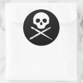 Sticker Rond Crâne d'art (Sac)