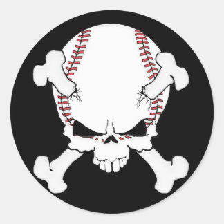 Sticker Rond Crâne de baseball
