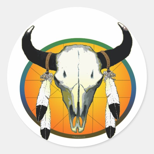 Sticker Rond crâne de buffle (Devant)