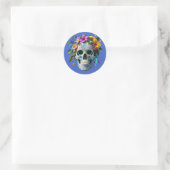 Sticker Rond Crâne de circuit floral (Sac)