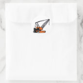 Sticker Rond Crane de construction orange (Sac)