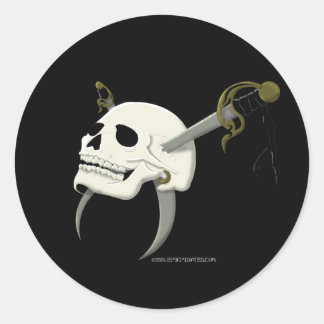 Sticker Rond Crâne de cutlass