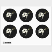 Sticker Rond Crâne de cutlass (Feuille)