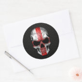 Sticker Rond Crâne de drapeau anglais sur maille d'acier (Enveloppe)