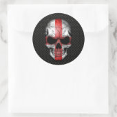 Sticker Rond Crâne de drapeau anglais sur maille d'acier (Sac)
