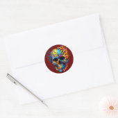 Sticker Rond Crâne de fusion élémentaire (Enveloppe)