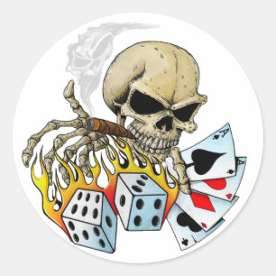 Sticker Rond Crâne de jeu