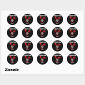Sticker Rond Crâne de lapin à punk extrême (Feuille)