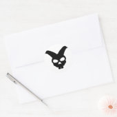 Sticker Rond crâne de lapin noir (Enveloppe)