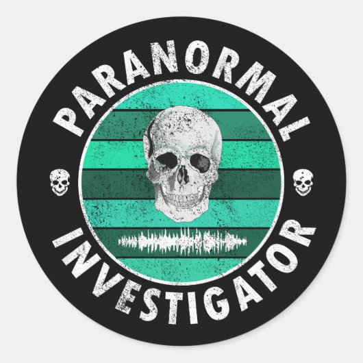 Sticker Rond Crâne de l'enquêteur paranormal (Devant)