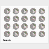 Sticker Rond crâne de logique gris (Feuille)