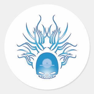 Sticker Rond Crâne de menuiserie