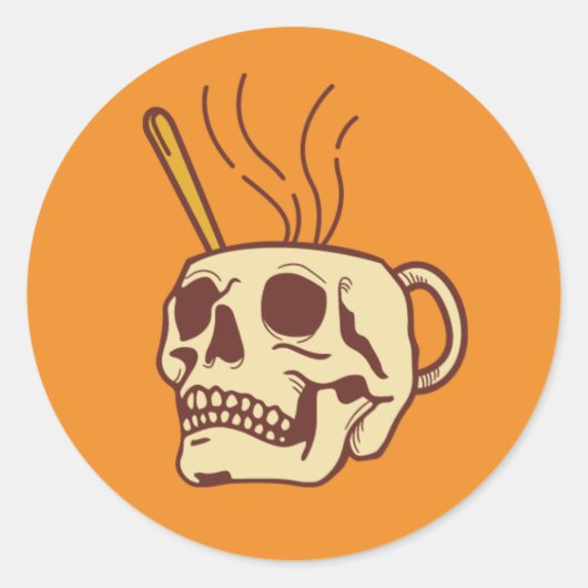 Sticker Rond Crâne de motard (Devant)