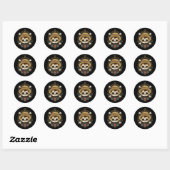 Sticker Rond Crâne de pirate (Feuille)