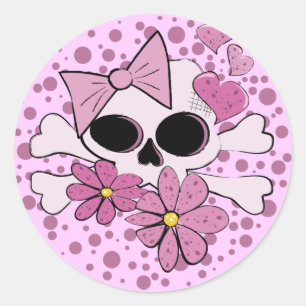 Sticker Rond Crâne de punk