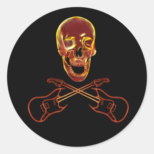 Sticker Rond Crâne de roche et de roulis (Devant)