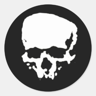 Sticker Rond Crâne de signature de la journée d'inactivité