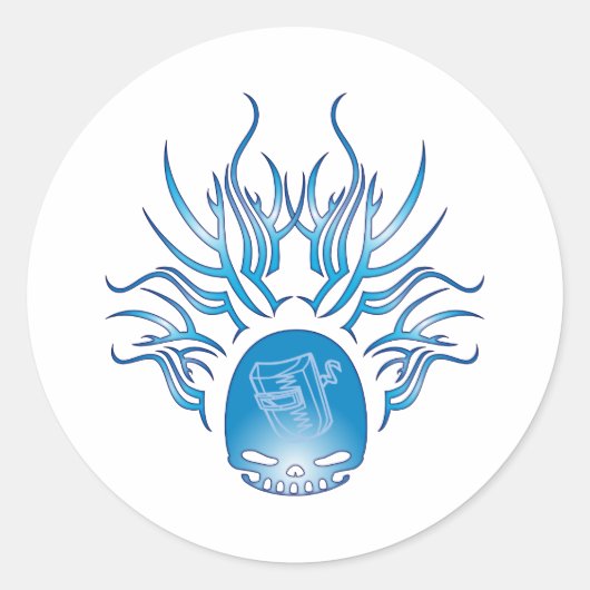 Sticker Rond Crâne de soudure (Devant)