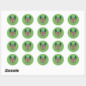 Sticker Rond Crâne de sucre Frenchie - Vert (Feuille)