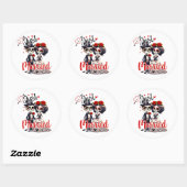Sticker Rond Crâne de Sucre Mignon (Feuille)