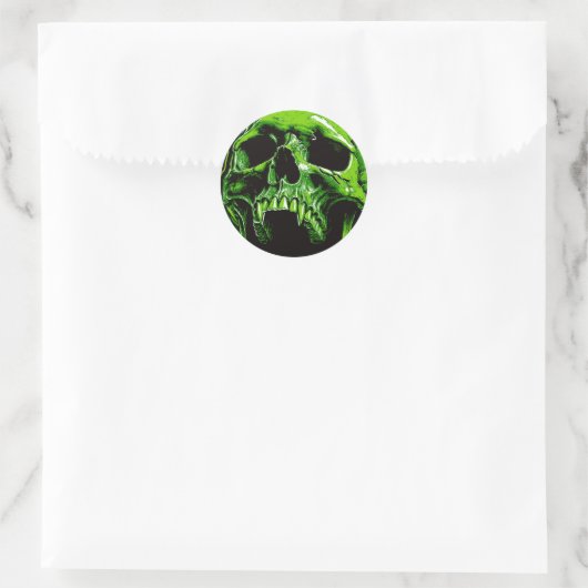 Sticker Rond Crâne de vampire (Sac)