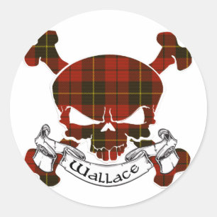Sticker Rond Crâne de Wallace Tartan