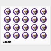 Sticker Rond Crâne Demon Eyed (Feuille)