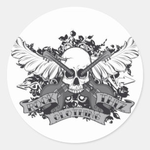 Sticker Rond Crâne d'habillement de Thiz de roche et