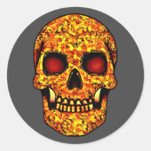 Sticker Rond Crâne d'Halloween effrayant aux yeux rouges (Devant)