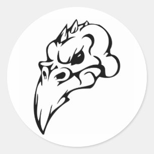 Sticker Rond Crâne d'oiseaux