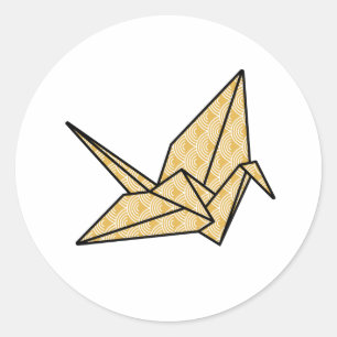 Sticker Rond Crane d'Origami