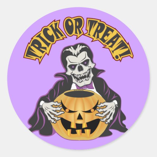 Sticker Rond Crâne Dracula (Devant)
