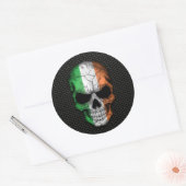 Sticker Rond Crâne drapeau irlandais sur acier Mesh Graphic (Enveloppe)