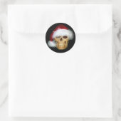 Sticker Rond Crâne du Père Noël (Sac)