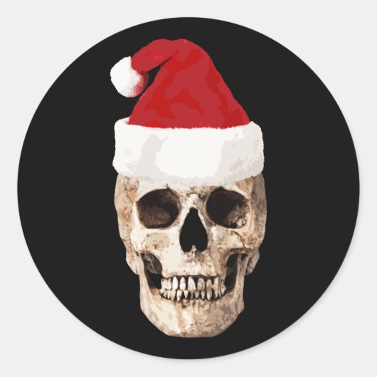Sticker Rond Crâne du Père Noël - Noël est mort (Devant)