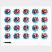 Sticker Rond Crâne d'updo floral (Feuille)