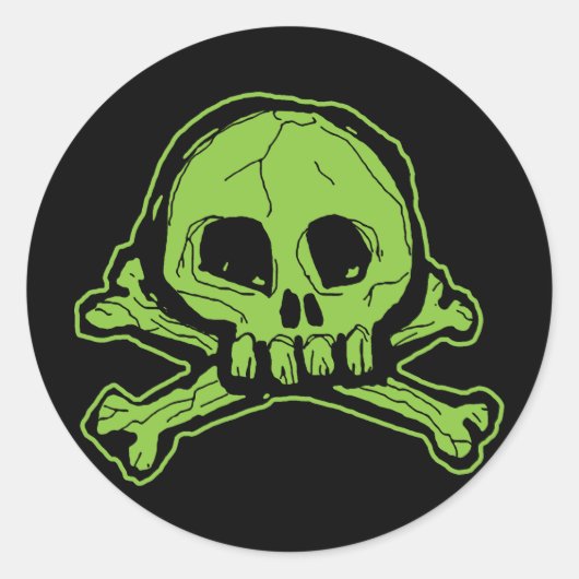 Sticker Rond Crâne écrémé vert (Devant)